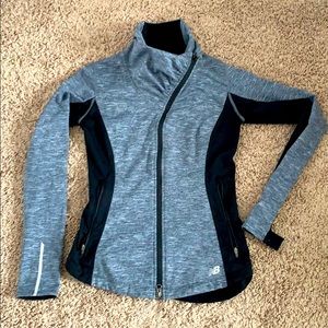 New Balance track jacket asymmetrical zip funnel